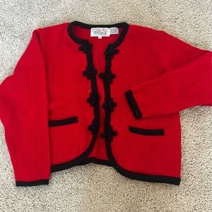 Vintage Red and Black Tally-Ho Sweater